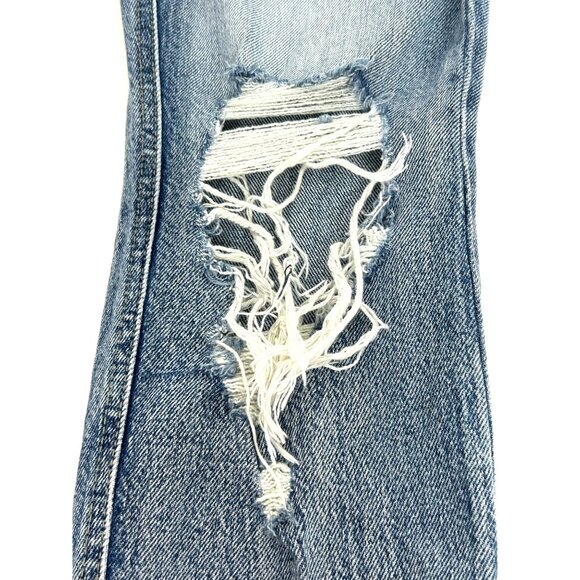 Lucky Brand Women’s Jeans High Rise Mom Jean Drew Ankle 0/25 Blue Distressed But - Picture 8 of 16